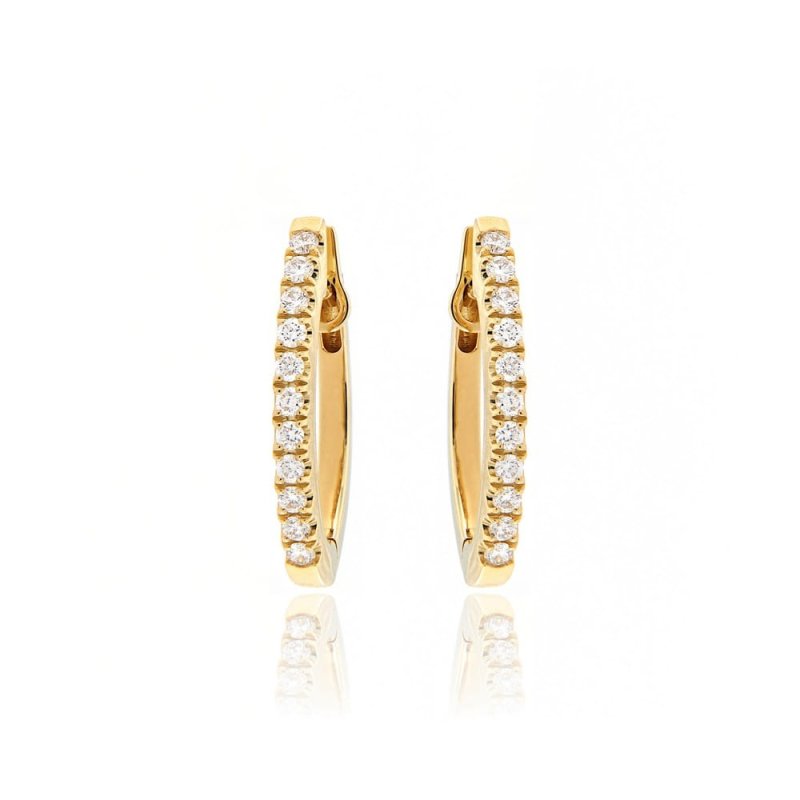 Pendientes aro oro amarillo y brillantes 0.40 ct
