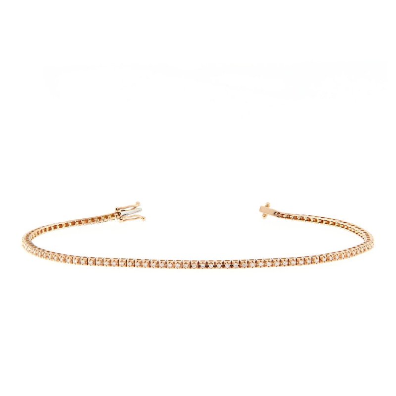Pulsera riviere oro rosa y brillantes