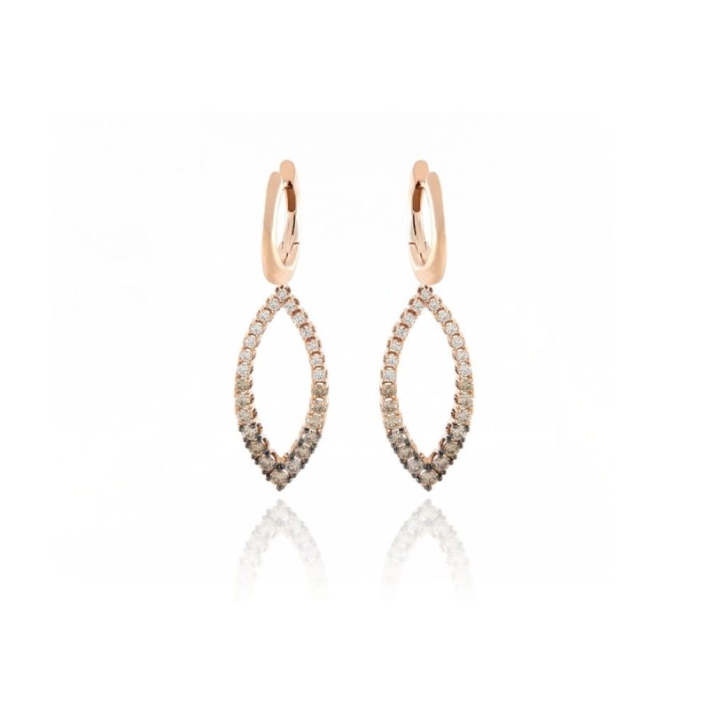 Pendientes oro rosa y brillantes