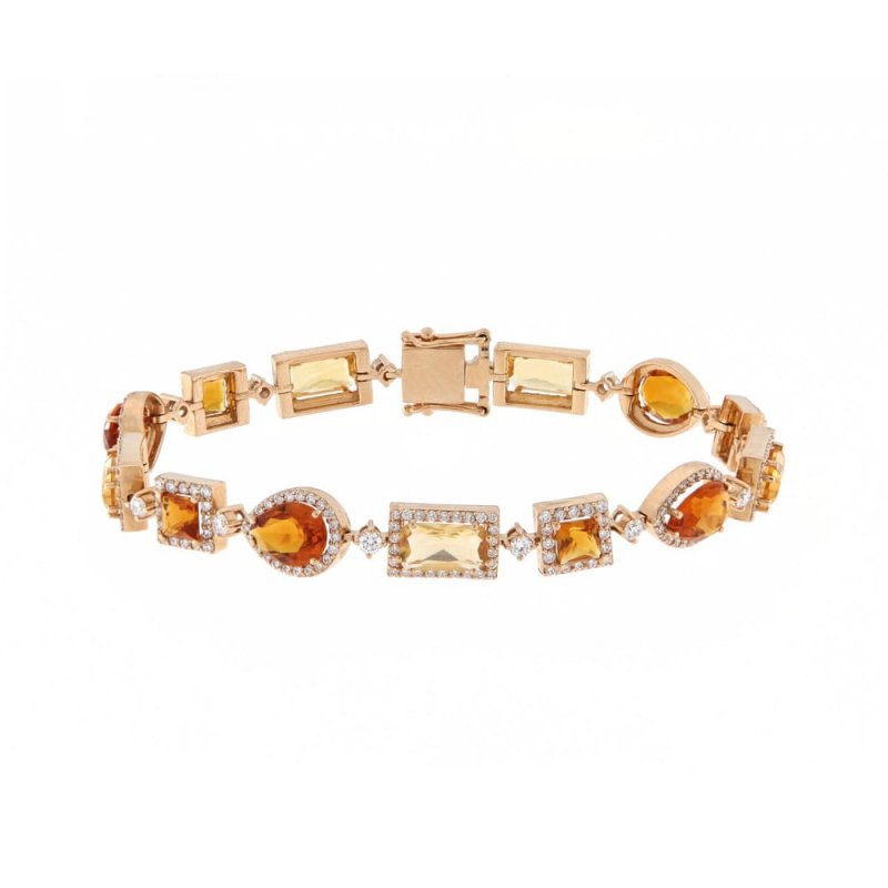 Pulsera brillantes y citrinos