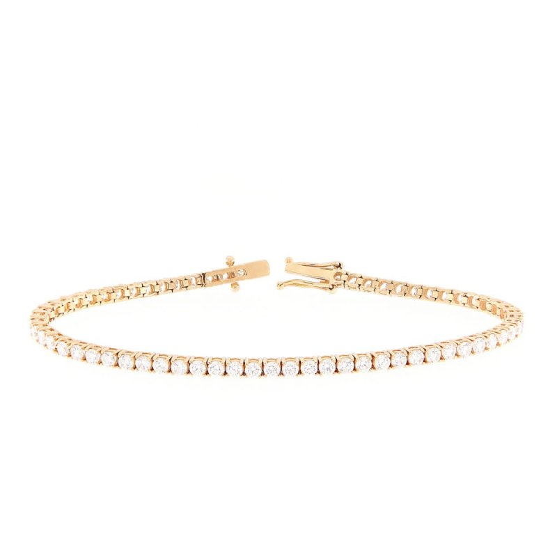 Pulsera riviere oro rosa y brillantes