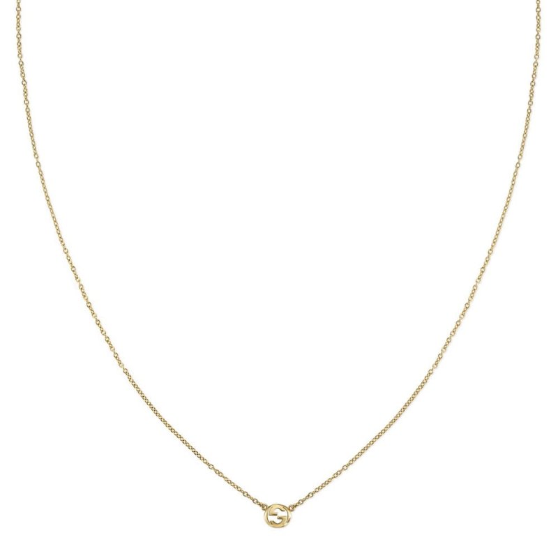 Collar con colgante Interlocking oro amarillo 42cm